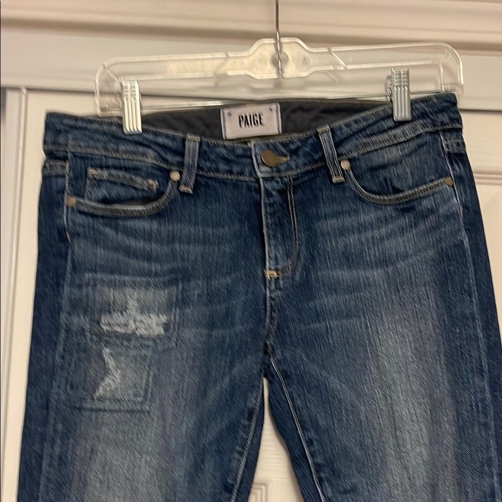 PAIGE Blue Straight Leg Jeans Classic Denim Style
